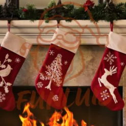 Christmas stockings: knitted reindeer pattern stocking in Arizona